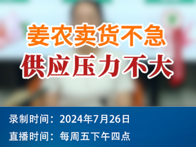 姜農賣貨不急 供應壓力不大 ()