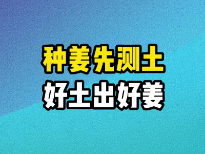 種姜先測土 好土出好姜 ()